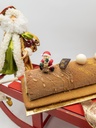 tronc de nadal de mousse de caramel i xocolata, cremós d'avellana i cafè