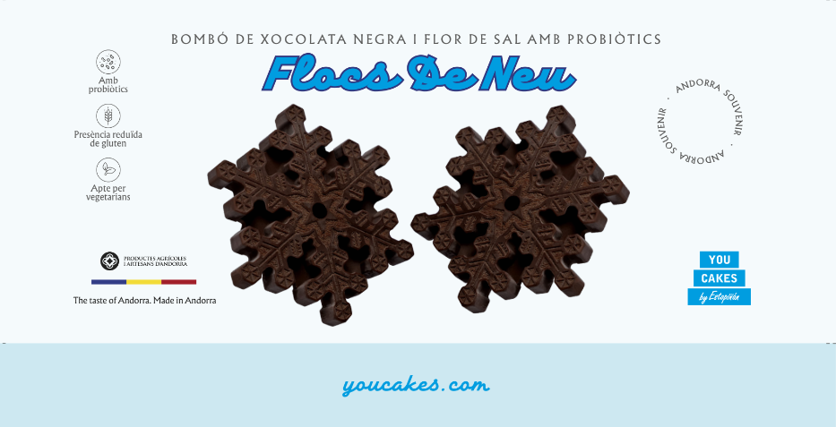 Flocs de neu de xocolata negre i flor de sal (6 unitats)